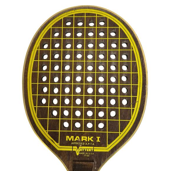 Vintage Vittert MARK I Wooden Racquet Paddle Drilled Holes APTA Approved - Picture 3 of 9